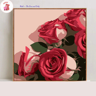 ( TẶNG SET 10 KHẨU TRANG) Tranh Số Hoá Natra Ôm Tim Hoạt Hình Tranh Tô Màu 20x20cm dễ thương đầy đủ cọ, màu, căng khung