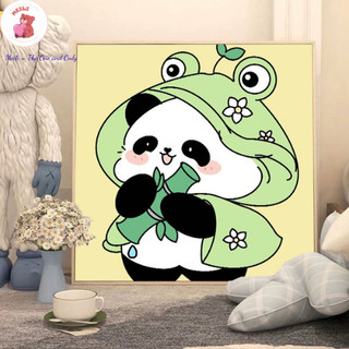 ( TẶNG SET 10 KHẨU TRANG) Tranh Số Hoá Couple Cừu Hoạt Hình Tranh Tô Màu 20x20cm dễ thương đầy đủ cọ, màu, căng khung sẵ