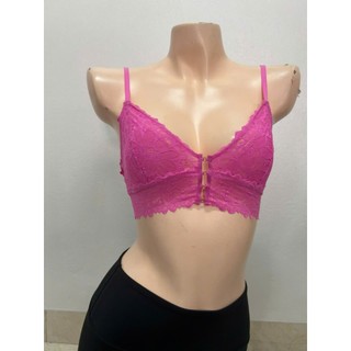 > Thanh lý < Áo lót sexy /áo ngực ren mềm mịn, có khuy cài sau không gọng không đệm màu hồng hàng xuất dư xịn