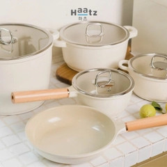 Chảo Chống Dính Phủ Gốm Haatz 28cm Dùng Cho Mọi Loại Bếp, Tiện Lợi Dễ Dàng Vệ Sinh - Bếp Của Hà