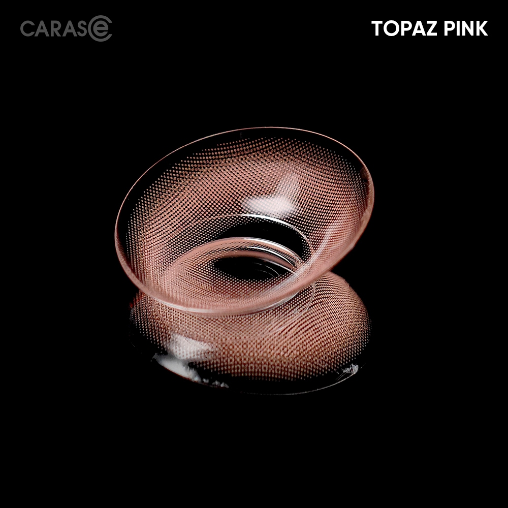 [1 chiếc] Kính áp tròng khoá ẩm 8H 1 Tháng Màu Hồng Pastel CARASE, Lens cận TOPAZ PINK