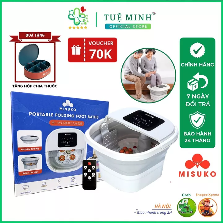 Bồn ngâm chân massage MISUKO FB-91, bồn ngâm chân gấp gọn massage thư giãn thải độc - giảm stress