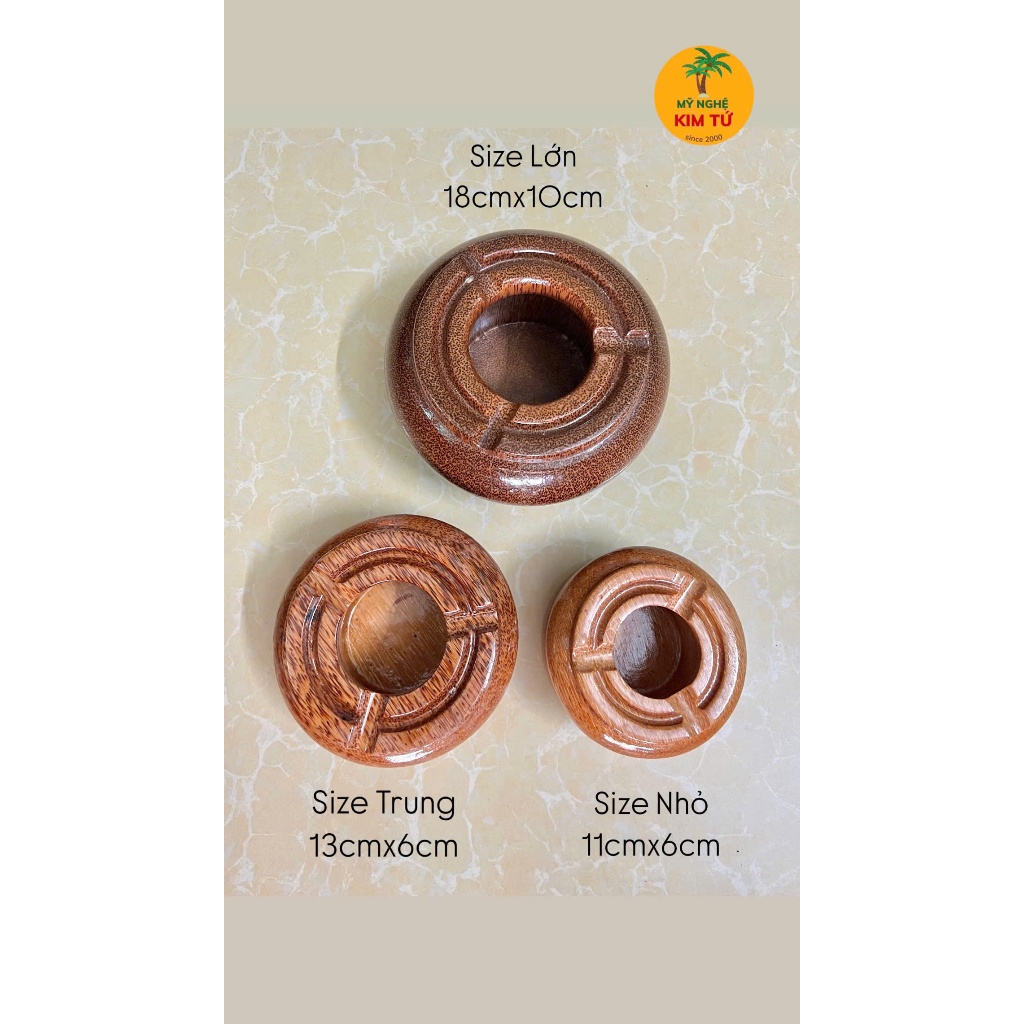 [ HÀNG LOẠI 1 ] Gạt Tàn Thuốc Gỗ Dừa Cao Cấp, Giữ Bàn Sạch, Hạn Chế Mùi, Trang Trí Bàn Làm Việc, Phòng Khách Sang