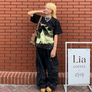 { New version ] Áo Thun Oversize Form Boxy" Đêm Giông Tố" Cotton 100%