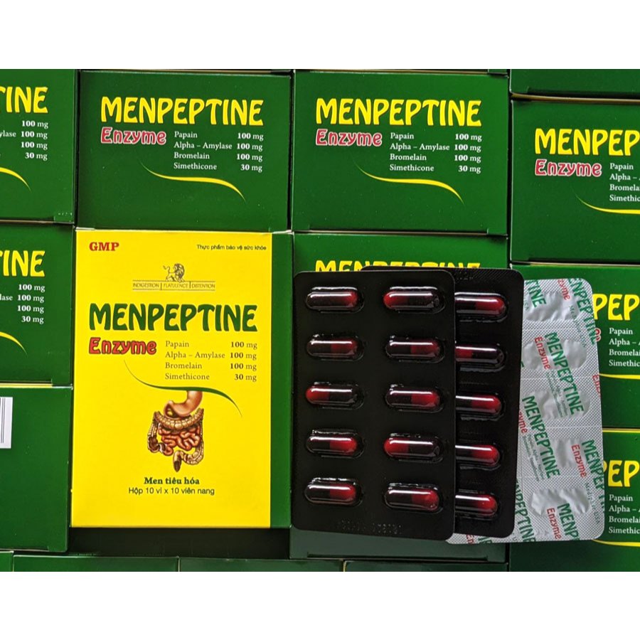 Men tiêu hóa Menpeptine Enzyme dạng viên - Hỗ trợ tiêu hóa, giảm đầy bụng