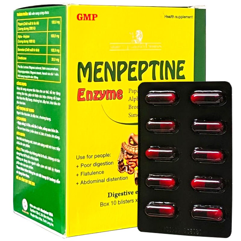 Men tiêu hóa Menpeptine Enzyme dạng viên - Hỗ trợ tiêu hóa, giảm đầy bụng