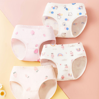 Combo 4 quần lót bé gái chất cotton co dãn thoáng khí SET 4 Quần chíp trẻ em họa tiết xinh xắn L7000