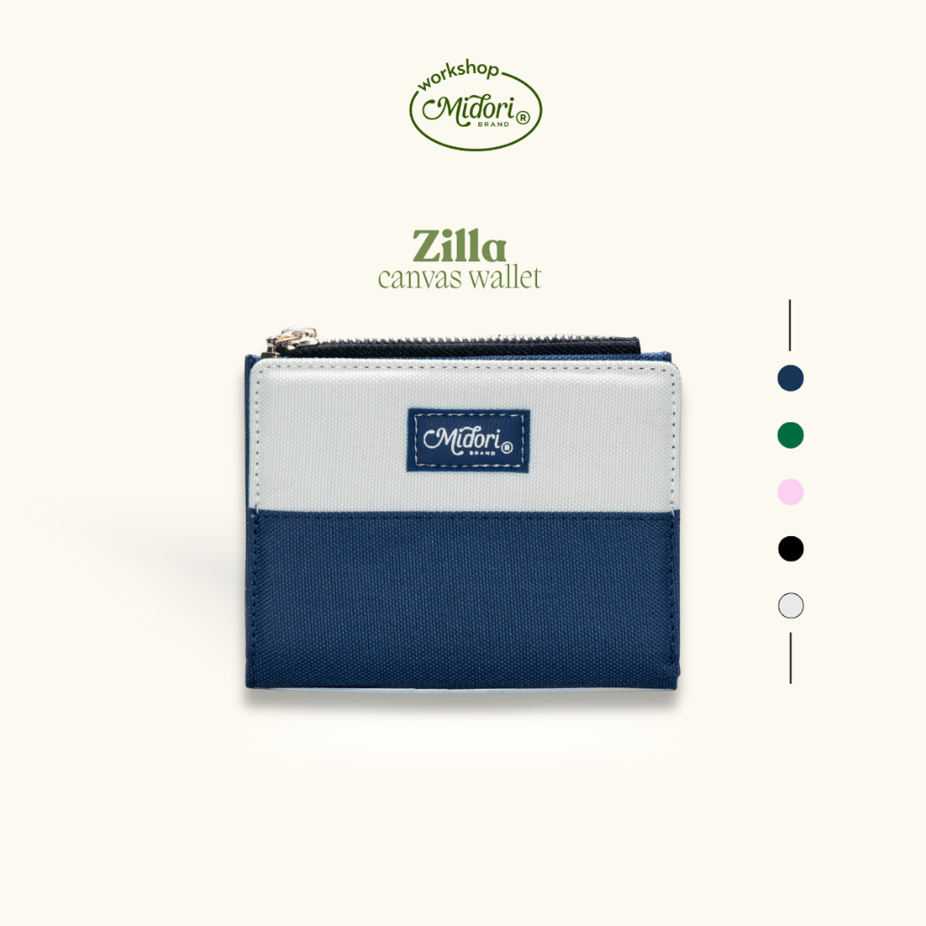 Ví Vải Đứng Nam Nữ ZILLA Bóp Đựng Tiền Thẻ Nhiều Ngăn Polyester Cao Cấp | Mi Midori