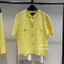 Áo Len Nữ Cardigan Tay Ngắn Túi Giả – Màu Vàng Xinh Xắn Hàng Chuẩn Xịn