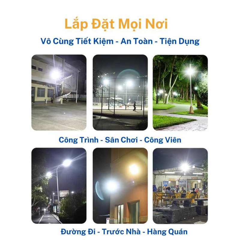 Đèn Năng Lượng Mặt Trời Bàn Chải 300W, 500W Vỏ Nhôm, Đèn Đường Mặt Kính Cường Lực Bền Bỉ, Bảo Hành 2 Năm