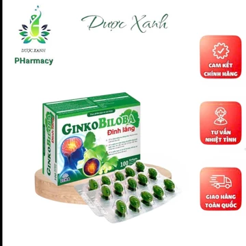 Combo 2 hộp Hoạt huyết ginkgo Biloba Đinh Lăng - Giúp bổ não , giảm rối loạn tiền đình ,phòng ngừa tai biến - 100 Viên