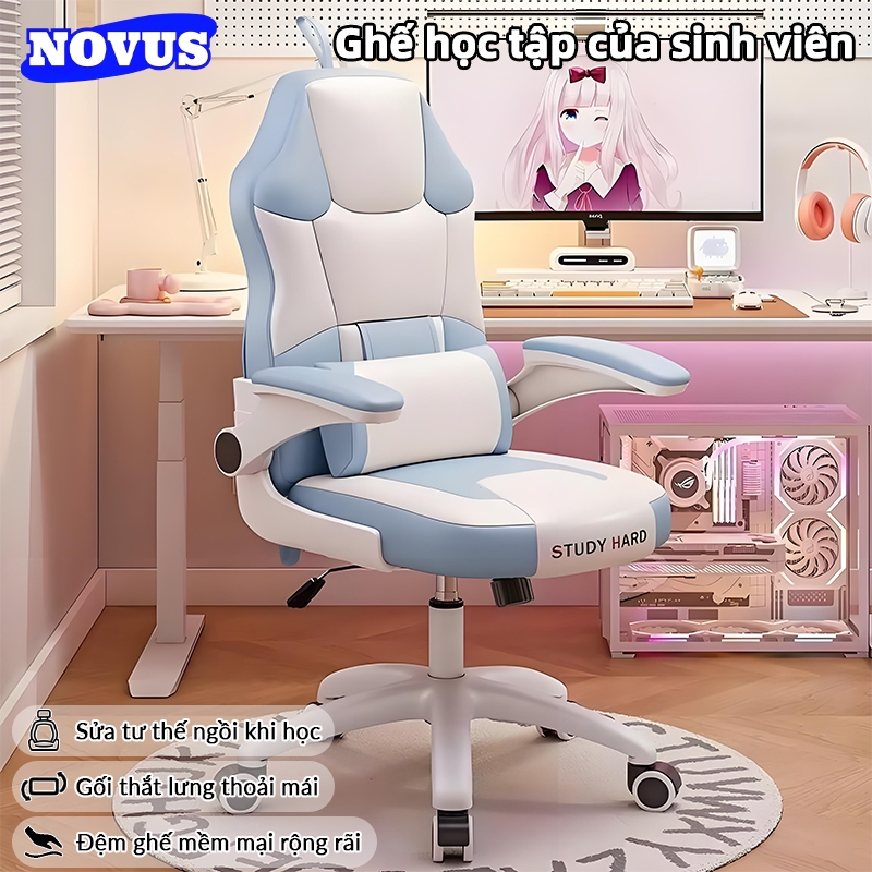 Ghế học sinh chống gù chống cận NOVUS - Tựa lưng ergonomic, điều chỉnh độ cao linh hoạt, phù hợp trẻ 3-15 tuổi.