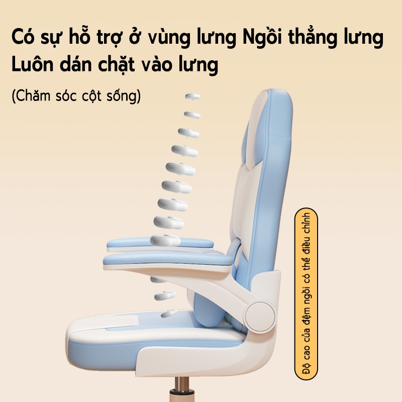 Ghế học sinh chống gù chống cận NOVUS - Tựa lưng ergonomic, điều chỉnh độ cao linh hoạt, phù hợp trẻ 3-15 tuổi.