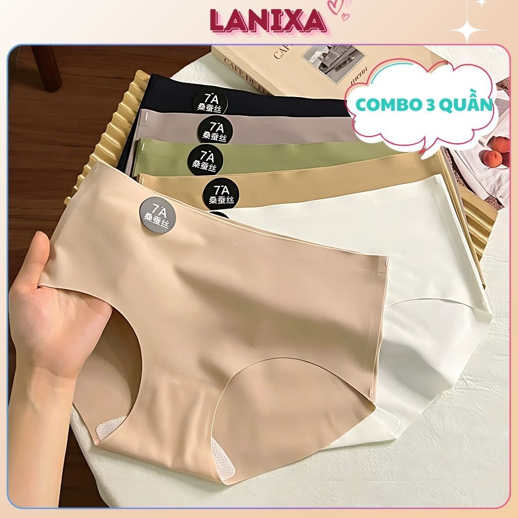 SET 3-4 Quần lót nữ su đúc mềm mịn thoáng khí cạp vừa ôm mông quyến rũ kiểu dáng basic LANIXA L618
