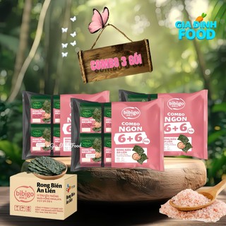 [Hàng mới] Rong biển ăn liền Bibigo vị truyền thống/ muối hồng/ BBQ - 3 lốc /6 lốc /9 lốc /12 lốc