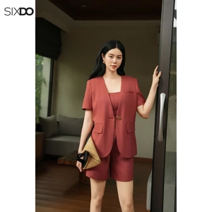 Áo vest đỏ gạch cúc cài SIXDO (Brick Woven Vest)