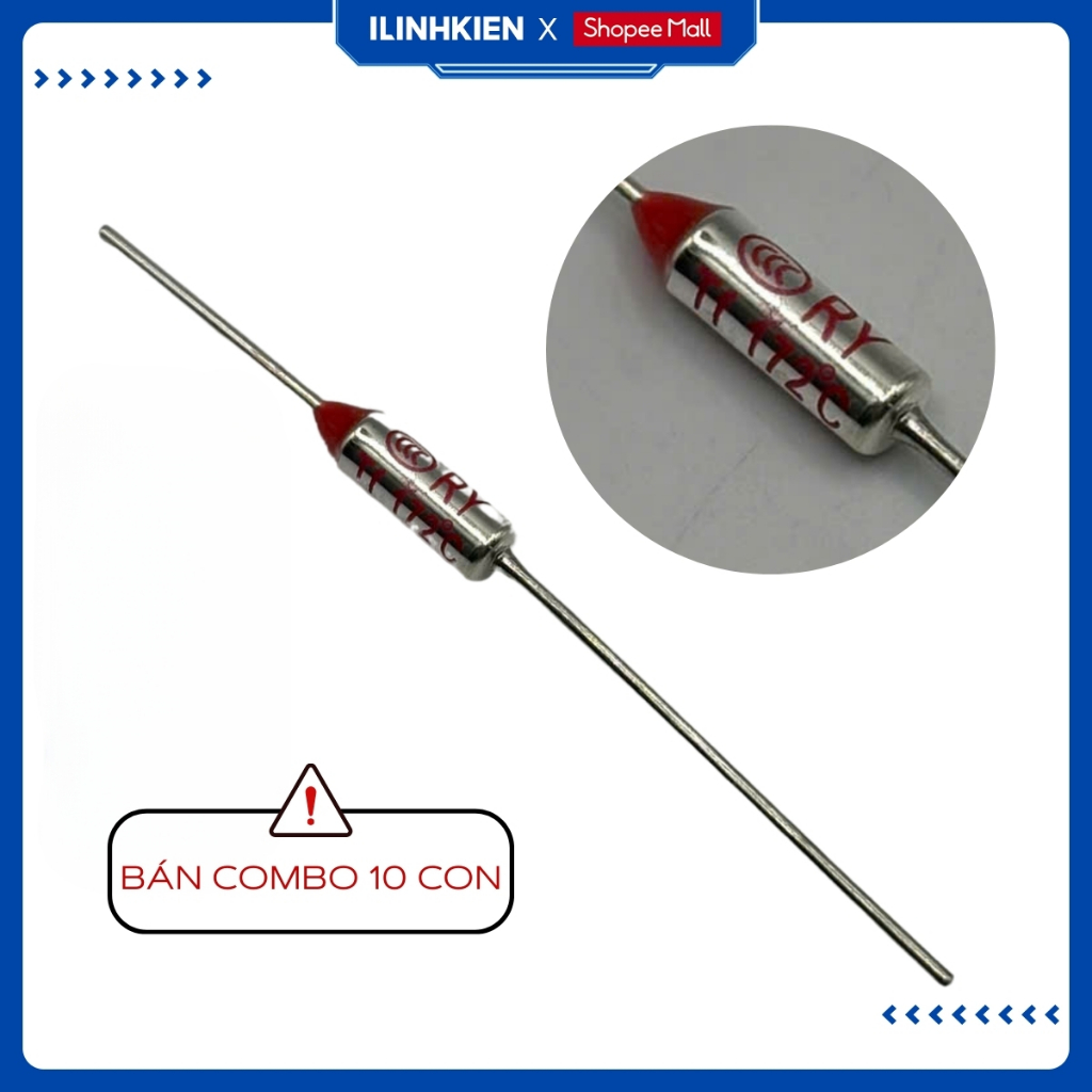 Cầu chì nhiệt nồi cơm điện 120-280 độ 10A túi 10 con chính hãng ilinhkien