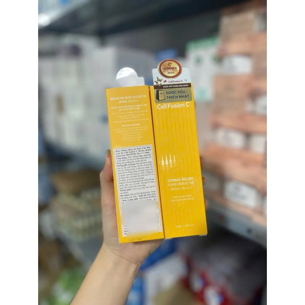 [Hàng CTY] Kem Chống Nắng Vật Lý Cell Fusion C Derma Relief Sunscreen 100 SPF50+/PA++++ 35ml 50ml (nobox)