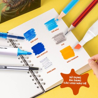 Sổ Vẽ Đa Chất Liệu Global Art 230GSM A4 A5 Không Kỵ Tẩy Sổ Sketch 30 Tờ Ăn Chì, Loang Màu Tốt