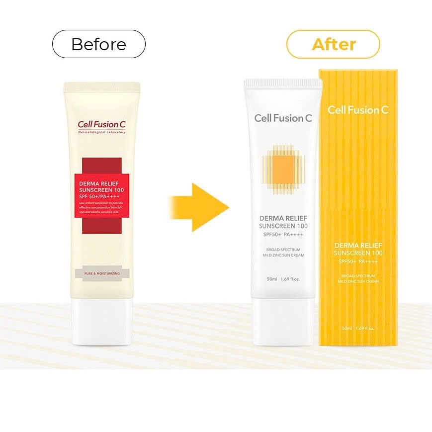 [Hàng CTY] Kem Chống Nắng Vật Lý Cell Fusion C Derma Relief Sunscreen 100 SPF50+/PA++++ 35ml 50ml (nobox)