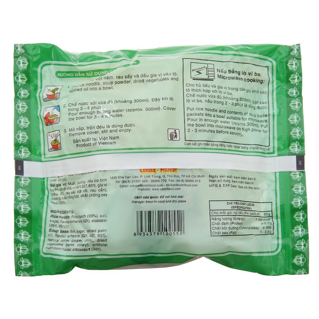 Phở chay, hủ tiếu chay thơm ngon chuẩn vị Miliket 60gr x 30 gói (tùy chọn)