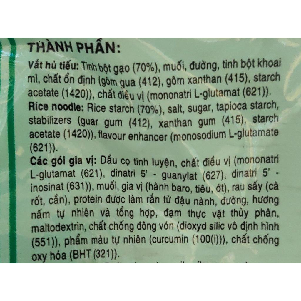 Thùng Hủ tiếu chay ăn liền hiệu Miliket 65gr(10 gói, 20 gói, 30 gói)