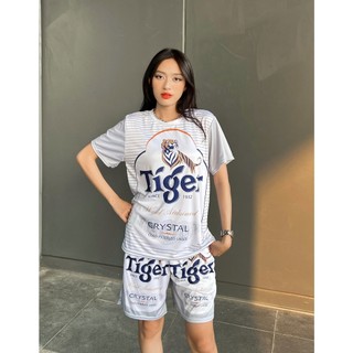 Bộ thể thao nam mùa hè cổ tròn loang màu TIGER BẠC bộ thể thao nam thun lanh Kl2