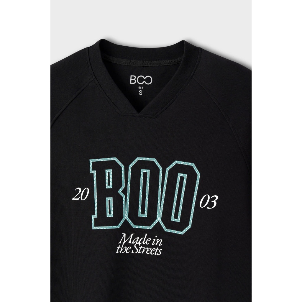 Áo Longsleeves Boo Dài Tay Overfit Raglan Cổ Tim Chất Liệu Interlock Nhiều Màu Sắc Dày Dặn, Ấm Áp