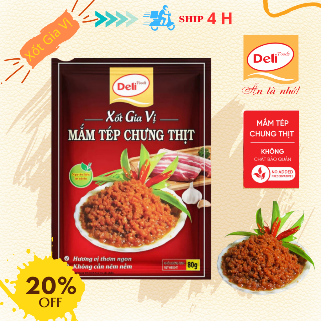 Combo Xốt Gia Vị Mắm Tép Chưng Thịt 80g – Nêm Sẵn Tạo Màu Chuẩn Vị | Deli Foods