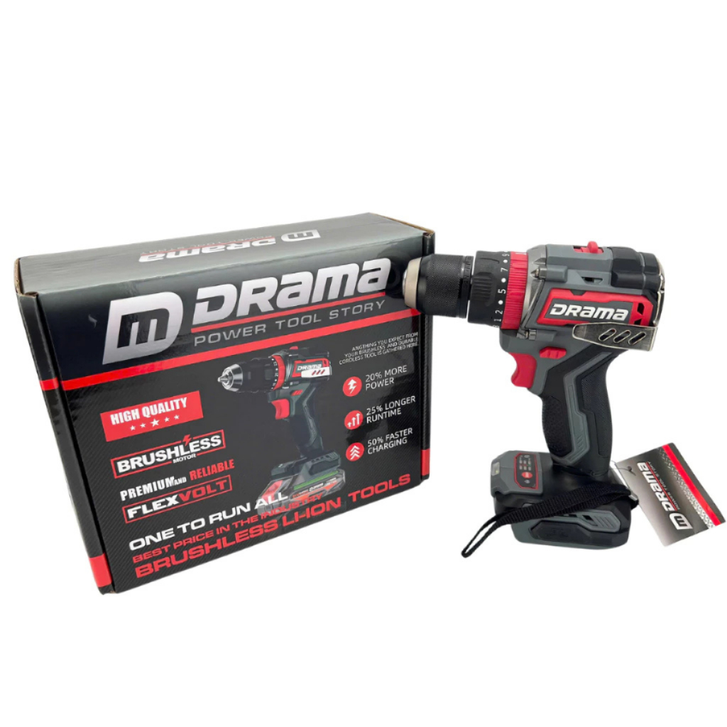 Thân Máy Khoan Pin DRAMA D-21A, 3 Chức Năng Đầu Kẹp 10mm Autolock Động Cơ Không Chổi Than 65Nm Chân Pin Phổ Thông 4Cm
