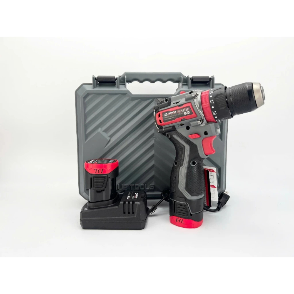 Máy khoan pin DRAMA D-18 Động Cơ Không chổi than 55NM Đầu Kẹp 10mm Autolock 3 Chức Năng, 23 Cấp Trượt