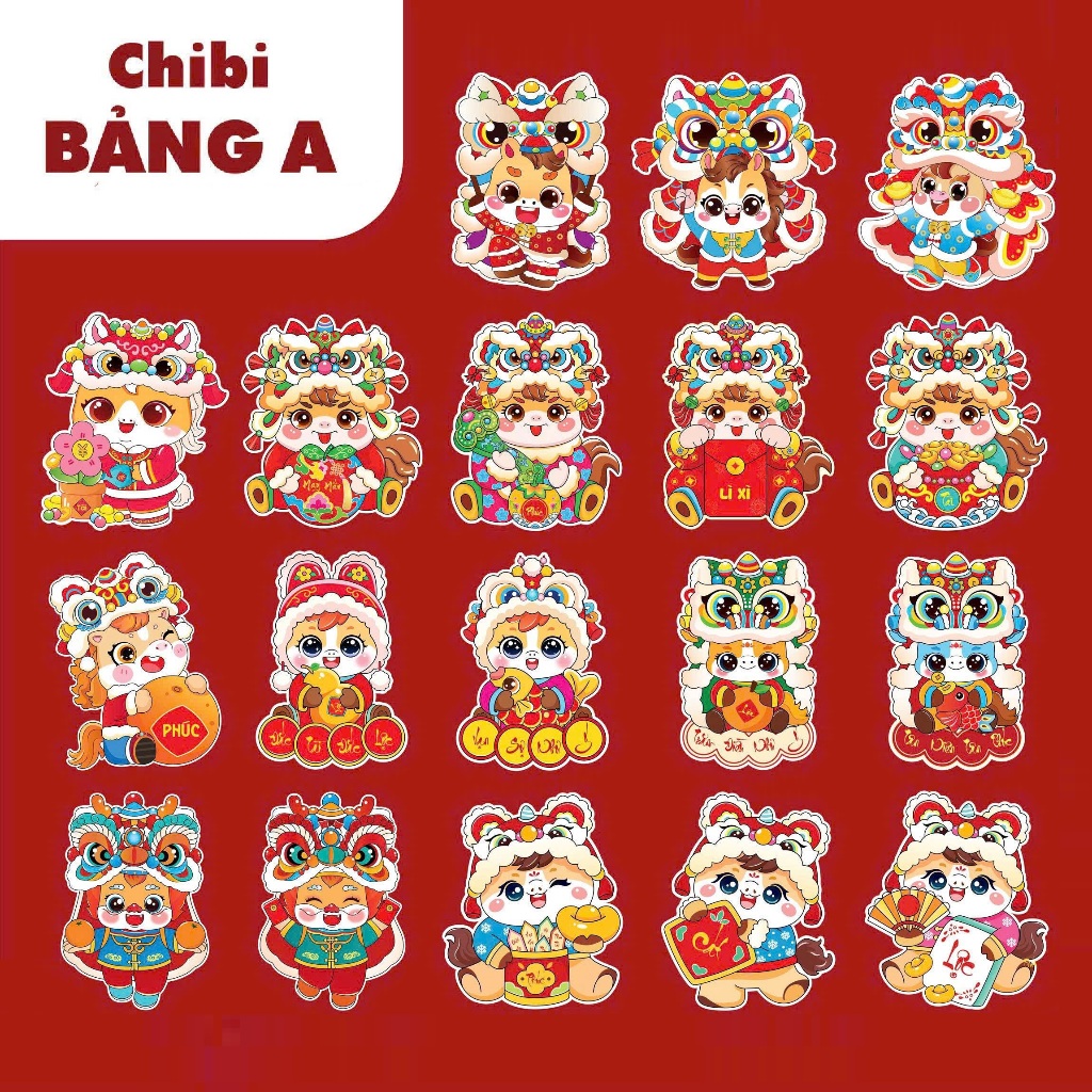 Bộ Bao Lì Xì Dễ Thương Tết Bính Ngọ 2026 – Lựa Chọn 20/40/60/80 Hình Ảnh Độc Đáo