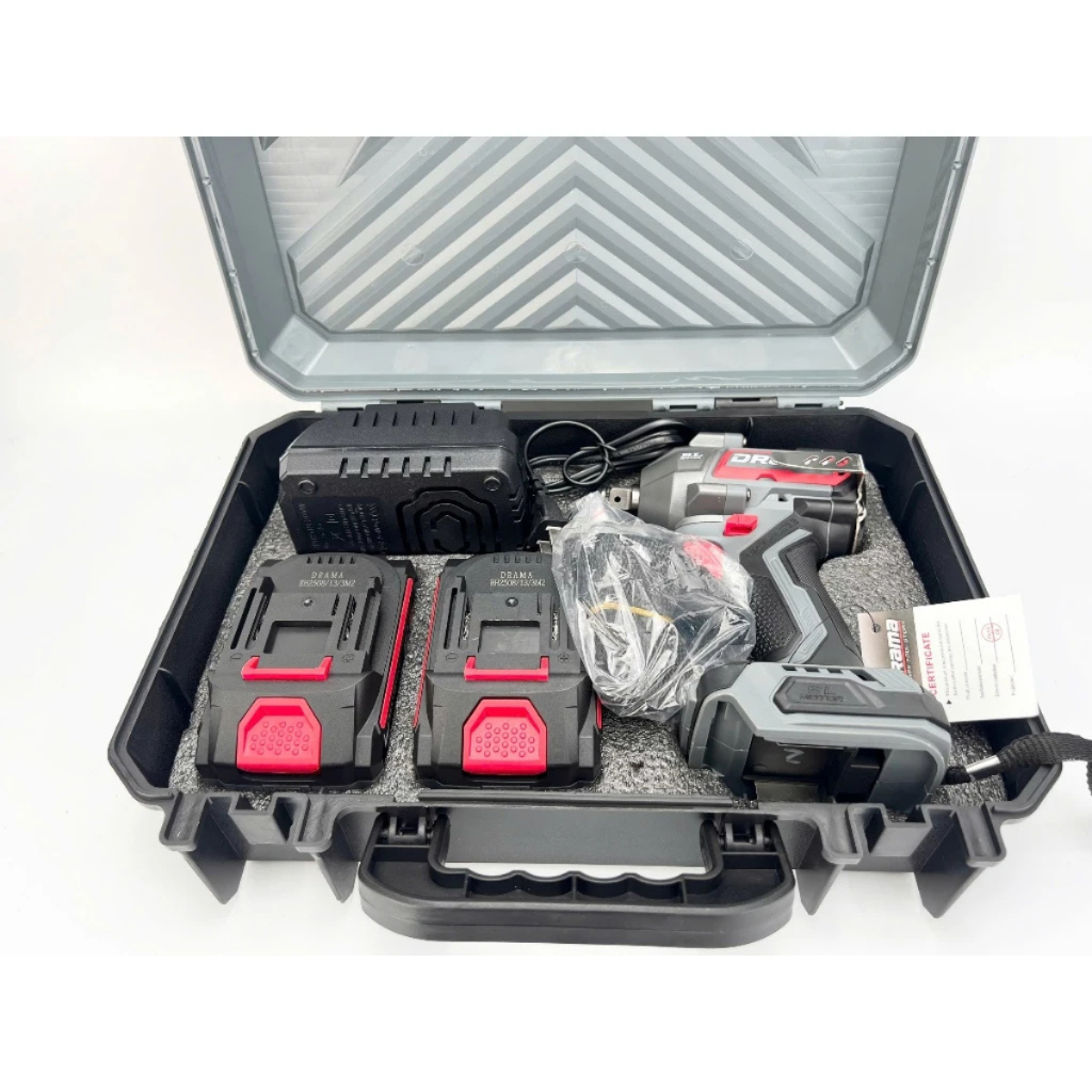 Máy Siết Bulong Pin DRAMA D-360NM Động Cơ Không Chổi Than Lực Siết 360Nm, 3 Tốc Độ, Đầu 2 Trong 1 Chân Pin Phổ Thông 4Cm