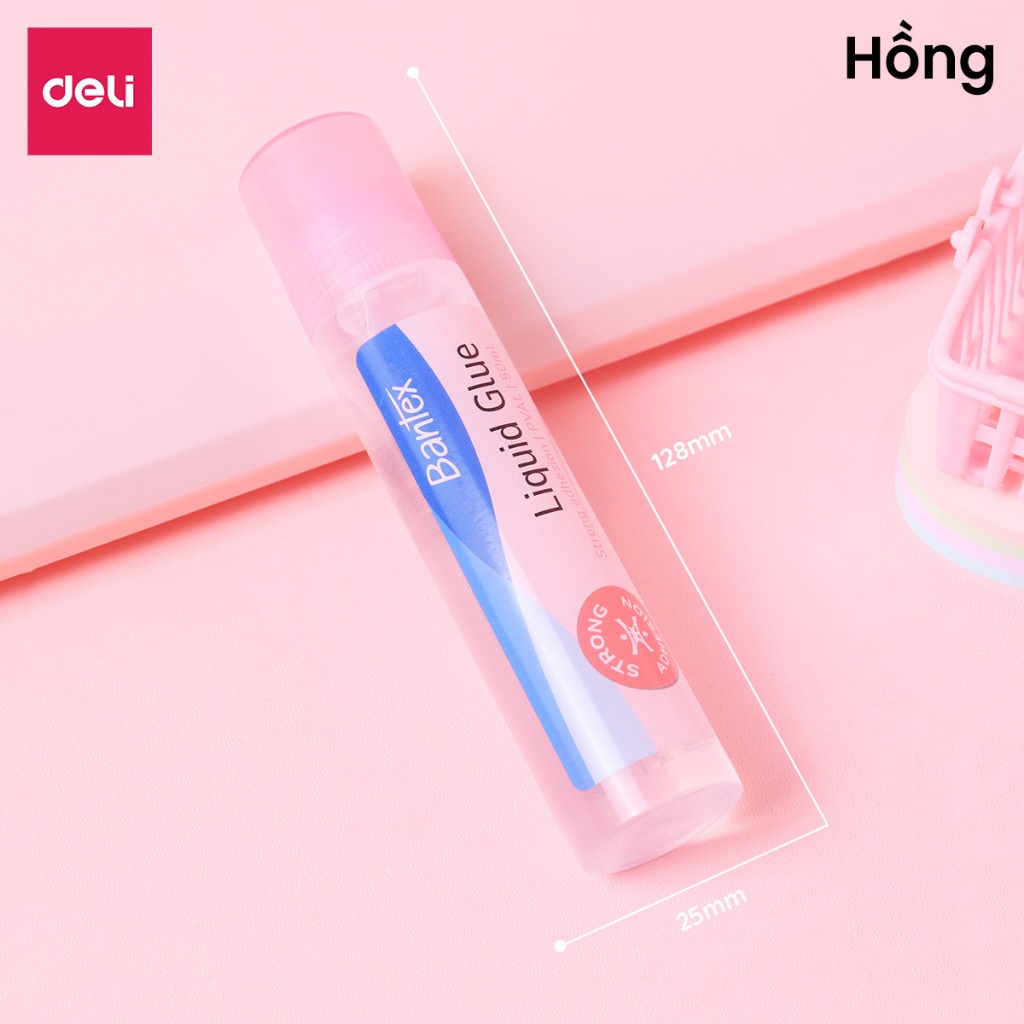 Hồ Nước Deli 50ml Nhiều Màu – Keo Dán Giấy Thủ Công Văn Phòng Học Tập Siêu Dính Nhanh Khô Có Thể Giặt