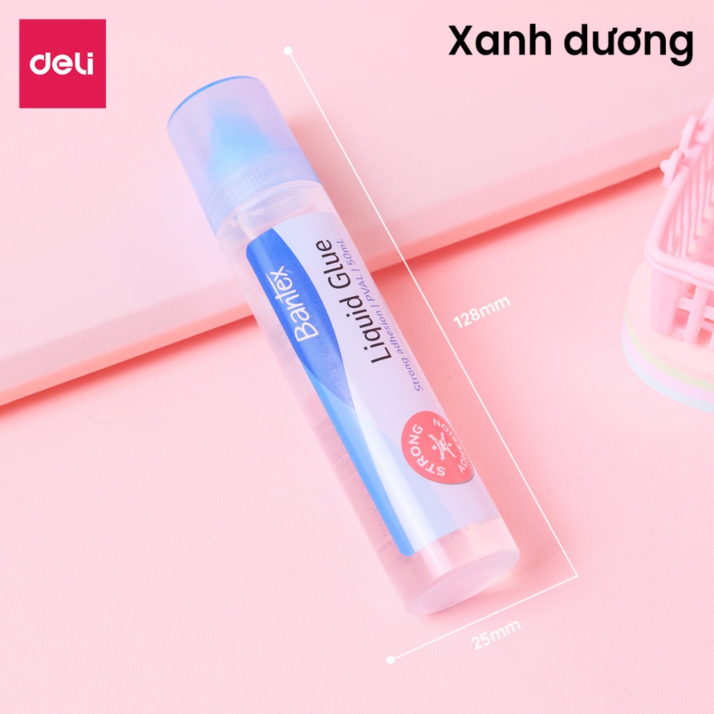 Hồ Nước Deli 50ml Nhiều Màu – Keo Dán Giấy Thủ Công Văn Phòng Học Tập Siêu Dính Nhanh Khô Có Thể Giặt