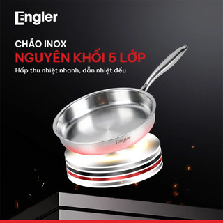 Chảo Inox 5 Lớp Nguyên Khối Engler EL3801 Sang Trọng Bền Đẹp, Inox 304 Cao Cấp - Bếp Của Hà