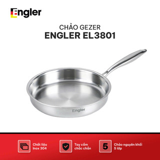 Chảo Inox 5 Lớp Nguyên Khối Engler EL3801 Sang Trọng Bền Đẹp, Inox 304 Cao Cấp - Bếp Của Hà