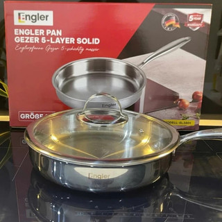 Chảo Inox 5 Lớp Nguyên Khối Engler EL3801 Sang Trọng Bền Đẹp, Inox 304 Cao Cấp - Bếp Của Hà