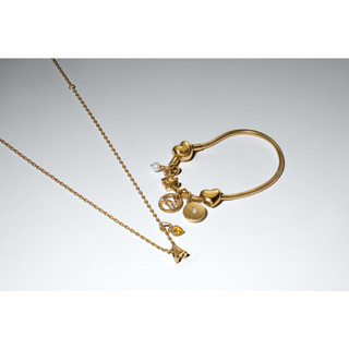 Vòng Pandora Mạ Vàng 14K Khóa Trái Tim Cây Gia Đình