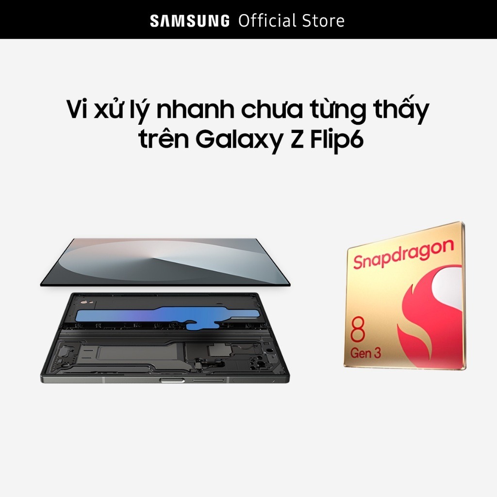 Điện thoại Samsung Galaxy Z Flip6, điện thoại AI, 256GB, pin lớn nhất, Flexcam 50MP