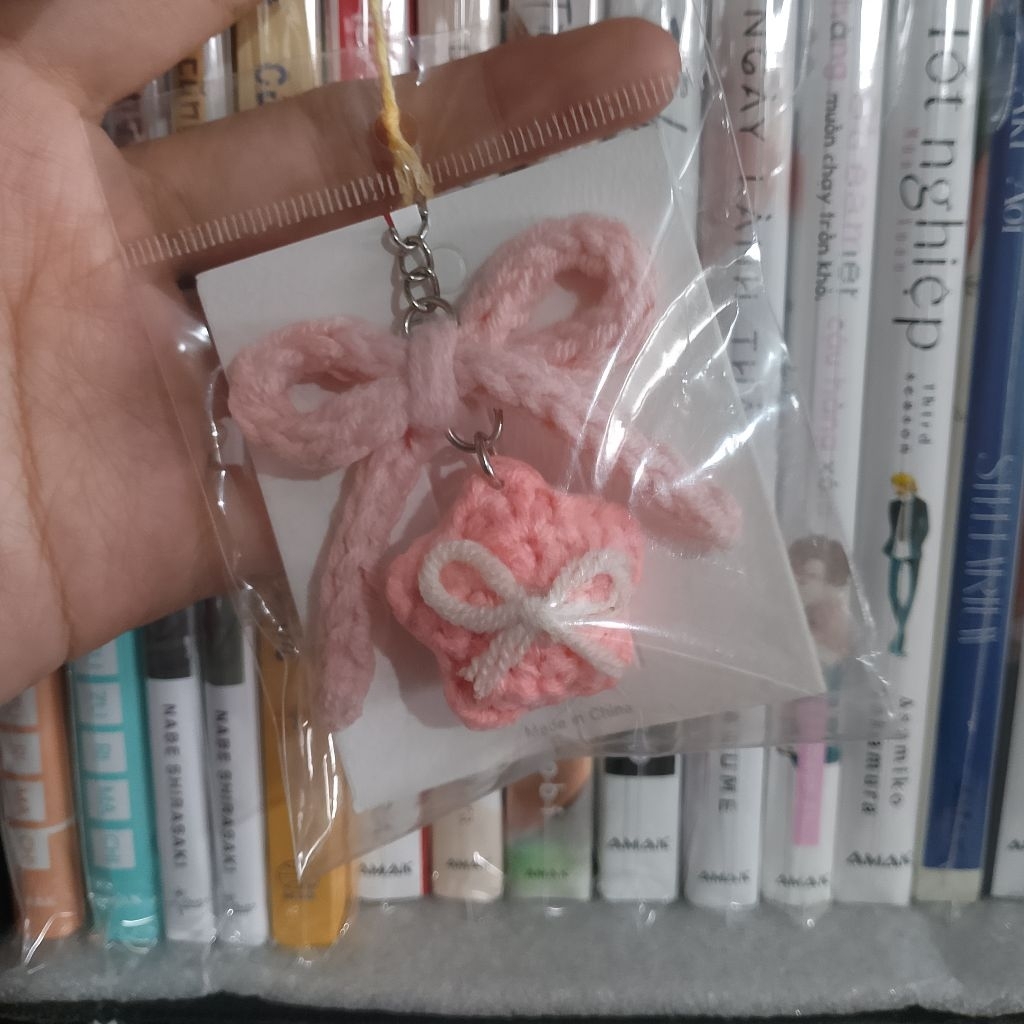 [ Ảnh Thật ] Móc khóa len mix ngôi sao