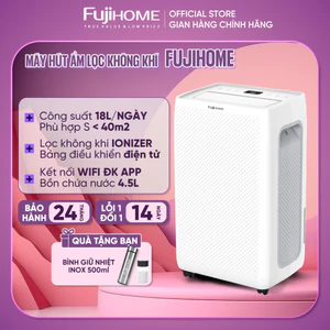Máy hút ẩm lọc không khí 30m2 nhập khẩu FUJIHOME DH18W chính hãng, Công suất 18 lít/ngày kết nối Wifi điều khiển app