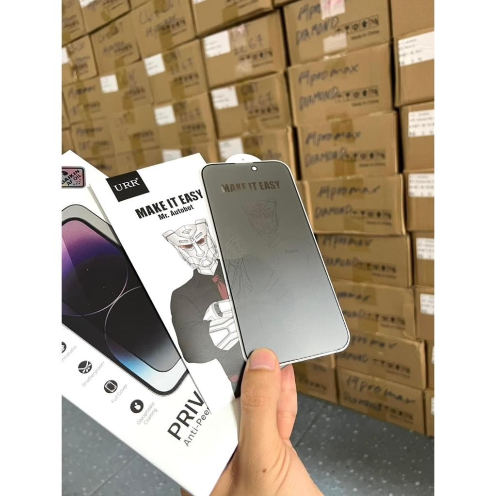 Kính cường lực Autobot chống nhìn trộm full viền cho IPhone 17Promax 17Pro 17Air 17 16 15 14 13