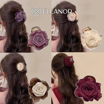 Kẹp tóc nữ càng cua Eleanor Accessories hình hoa nhiều màu phụ kiện tóc kẹp tóc 10730