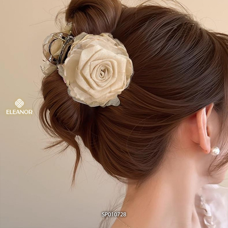 Kẹp tóc nữ càng cua Eleanor Accessories hình hoa nhiều màu phụ kiện tóc kẹp tóc 10730
