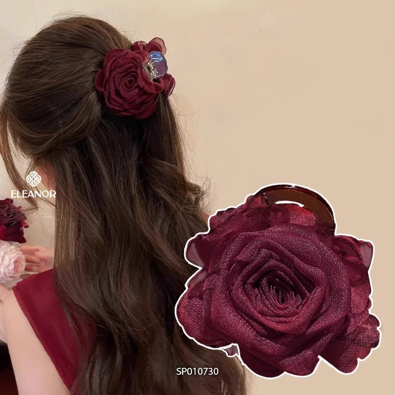 Kẹp tóc nữ càng cua Eleanor Accessories hình hoa nhiều màu phụ kiện tóc kẹp tóc 10730