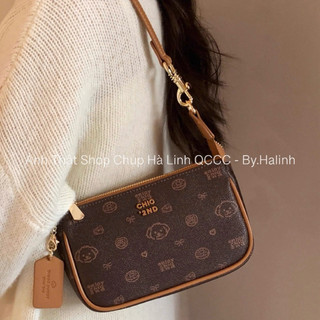 CHIO2nd - 2 Dây - Túi Kẹp Nách Dáng Ngang Hoạ Tiết Cún BST Enjoy