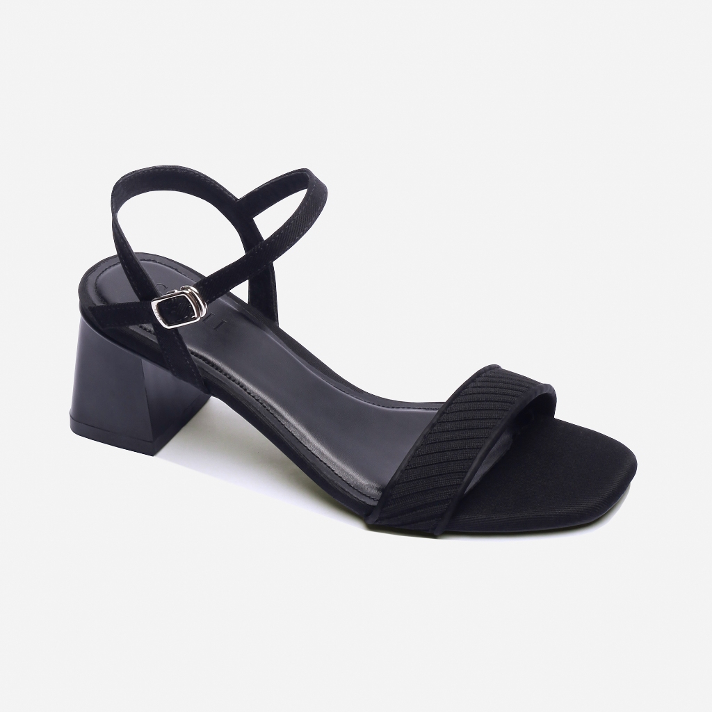 CORII - Giày Sandal Cao Gót Quai Ngang Bản Nhỏ Mũi Vuông Gót 6cm Thời Trang và Thoải Mái Nhất - CR6FT61 Đen