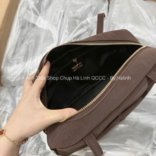 Chio2nd - Túi Kẹp Nách Chio Trống Ngang Da Lộn Kèm Charm Cún Bóng Chày