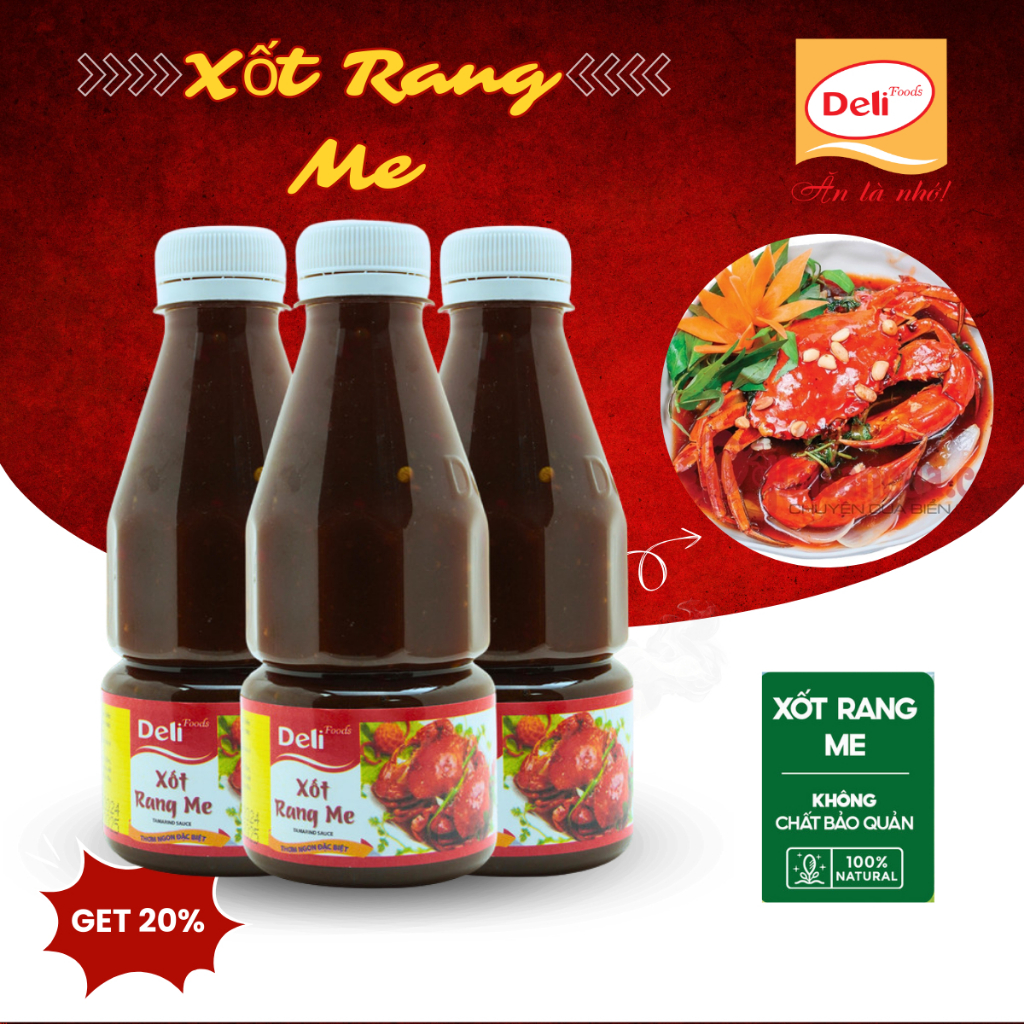 Xốt rang me Deli Foods 280g, Gia vị nấu ăn nêm sẵn, cút lộn xào me, cua rang me, hải sản rang me